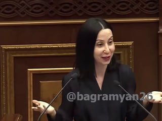 Мария Карапетян выступает в парламенте Армении