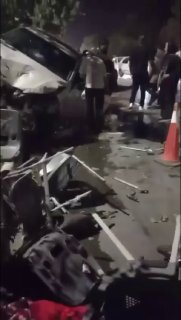 Место происшествия в Мешхеде, где автомобиль въехал в толпу