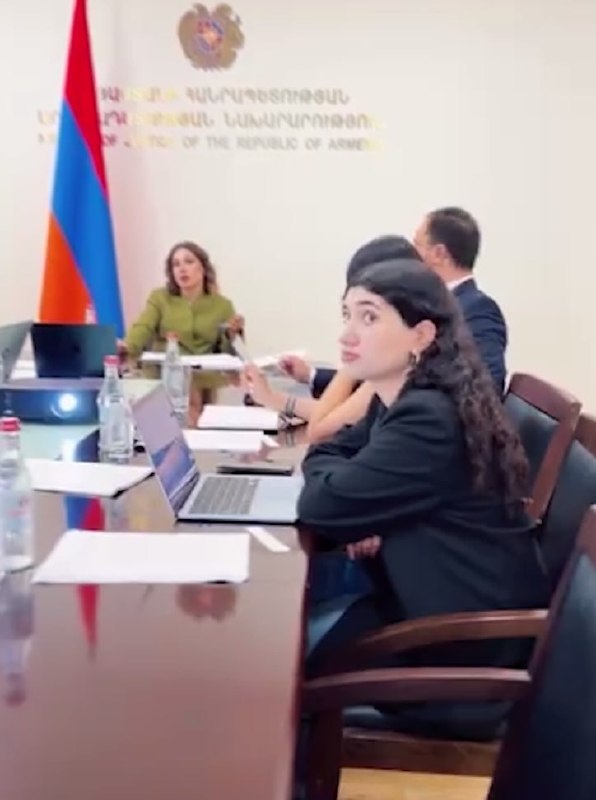 Шушан Пашинян на совещании в Минюсте Армении