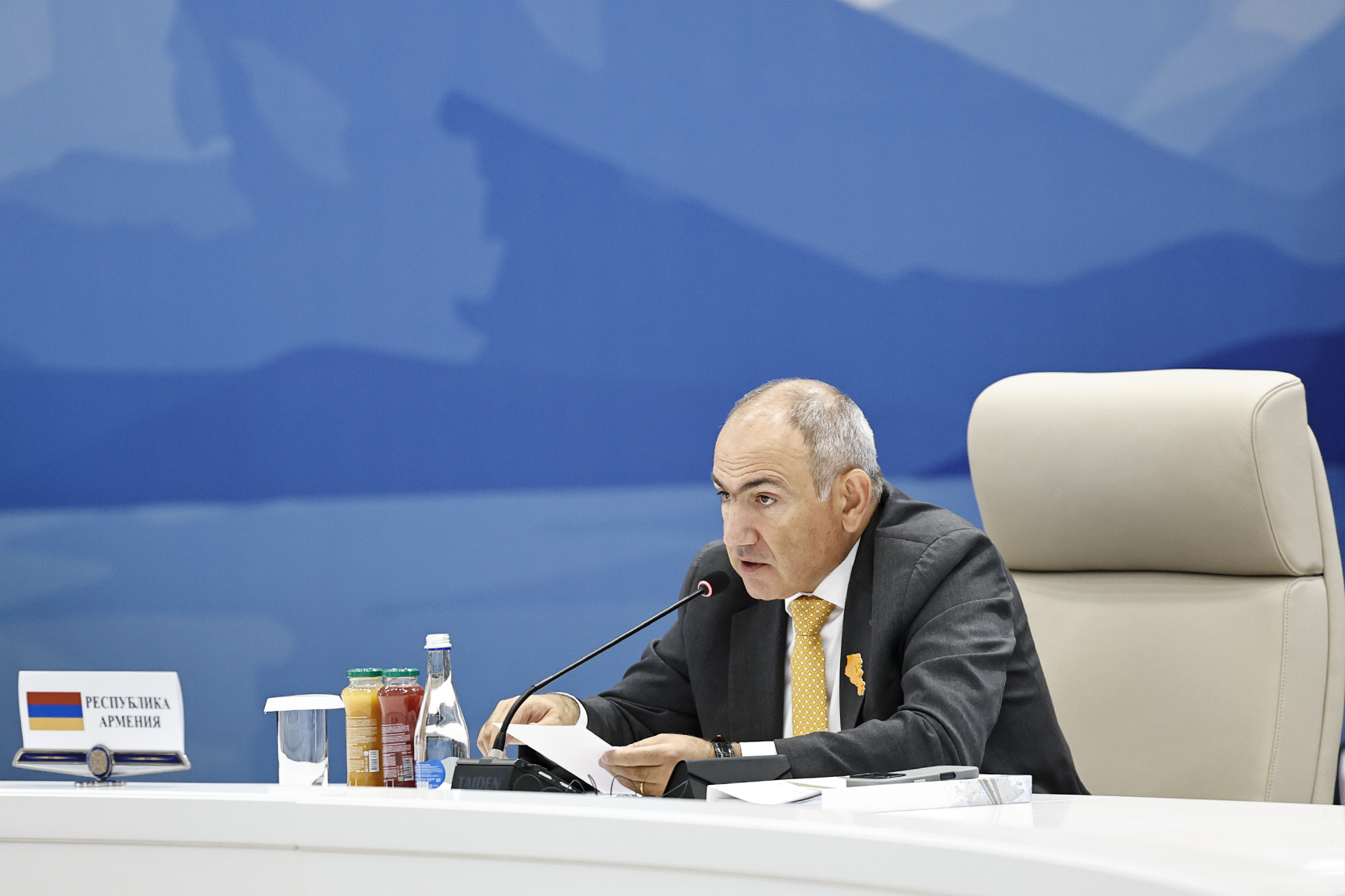 Премьер-министр во время выступления в Вайке