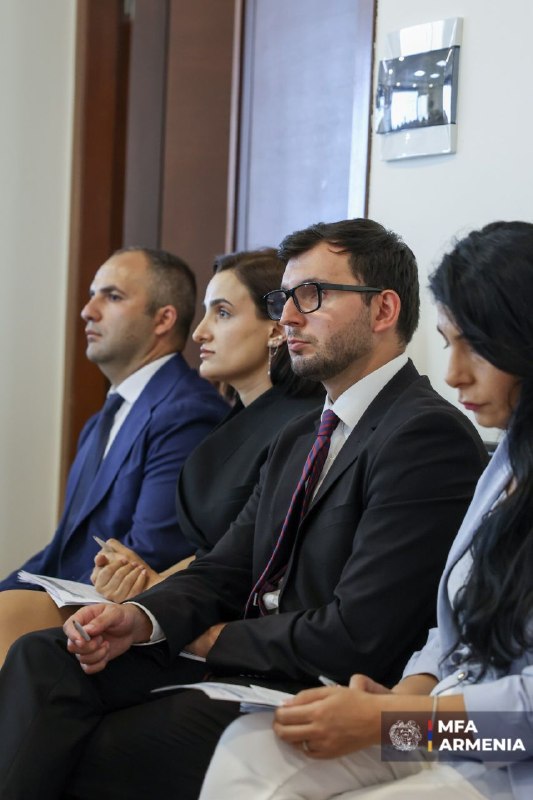 Виктория Айдинян выступает на семинаре дипломатов в Вайке
