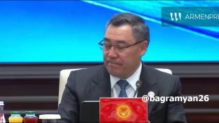 Никол Пашинян выступает на саммите ШОС+ в Бишкеке